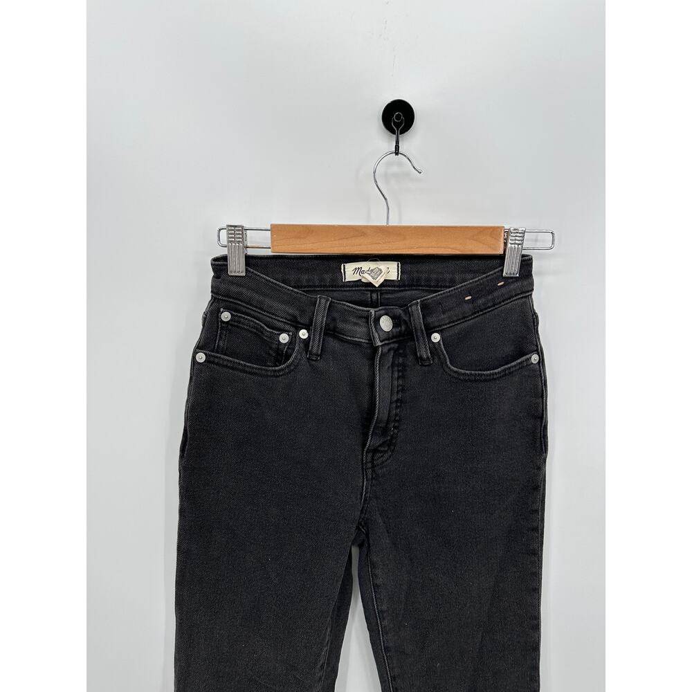 Madewell Mid-Rise Kick Out Jeans Women 25 Black Wash‎ Cotton Cropped - Picture 5 of 10